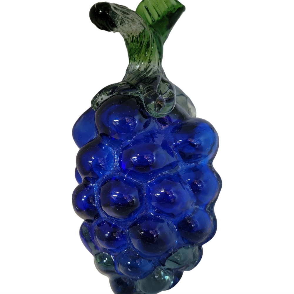 Cobalt Blue Art Glass Grape Ornament